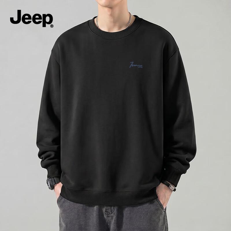 JEEP Men's Loose Fit Crewneck Long-Sleeve Sweatshirt