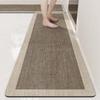 Kitchen Floor Mat Anti-Slip Oil-Proof Carpet Pvc Leather Waterproof Foot Mats Long Rug Brown Beige Home Decoration Rugs