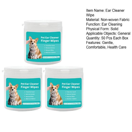 Dog Ear Cleaner Wipes Dog Ear Infection Treatment Fast Relief from Ear Itching And Inflammation Otic Cleanser To Remove Wax Debris And Smelly