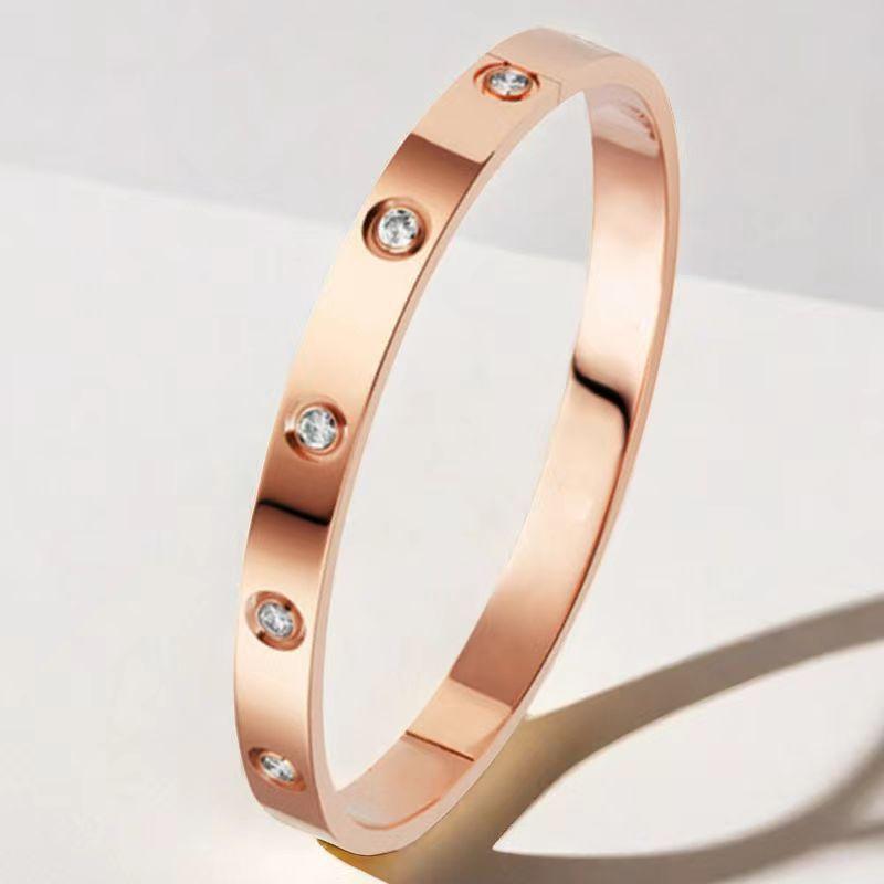 Bracelet Women's High-end Circle Bracelet Light Luxury Titanium Steel Popular Jewelry