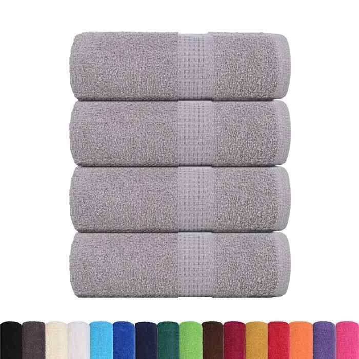 VidaXL Serviettes d'invité 4 pcs gris 30x50 cm 360 g/m² 100% coton, serviette, serviette de visage, ensemble de serviettes 136828