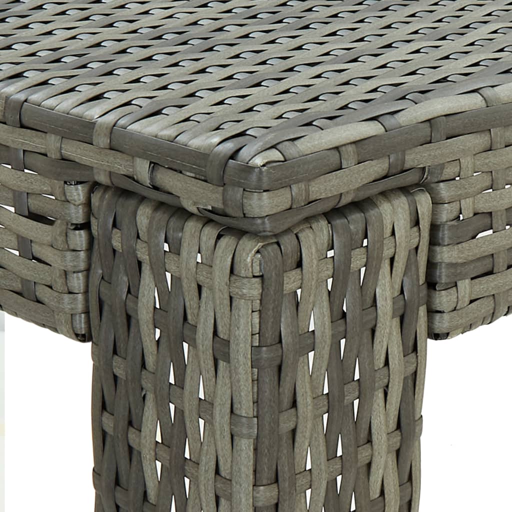 5 Piece Garden Bar Set with Armrests Grey Poly Rattan