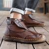 Мужские повседневные походные ботинки ручной работы, уличные, коричневые, с высоким верхом, широкая ладонь, обувь для вождения, большой размер
