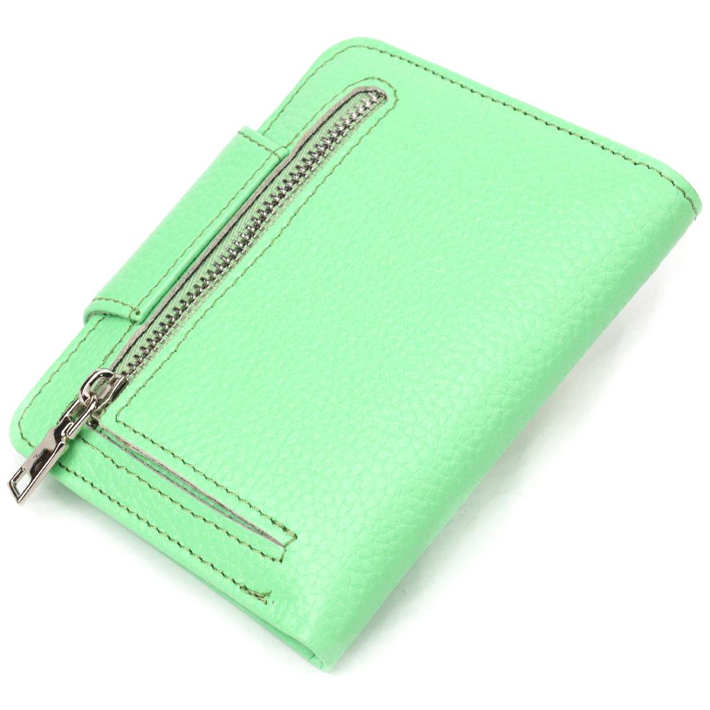 Компактный Женский кошелек из натуральной кожи CANPELLINI Wallet 21666 Салатовый