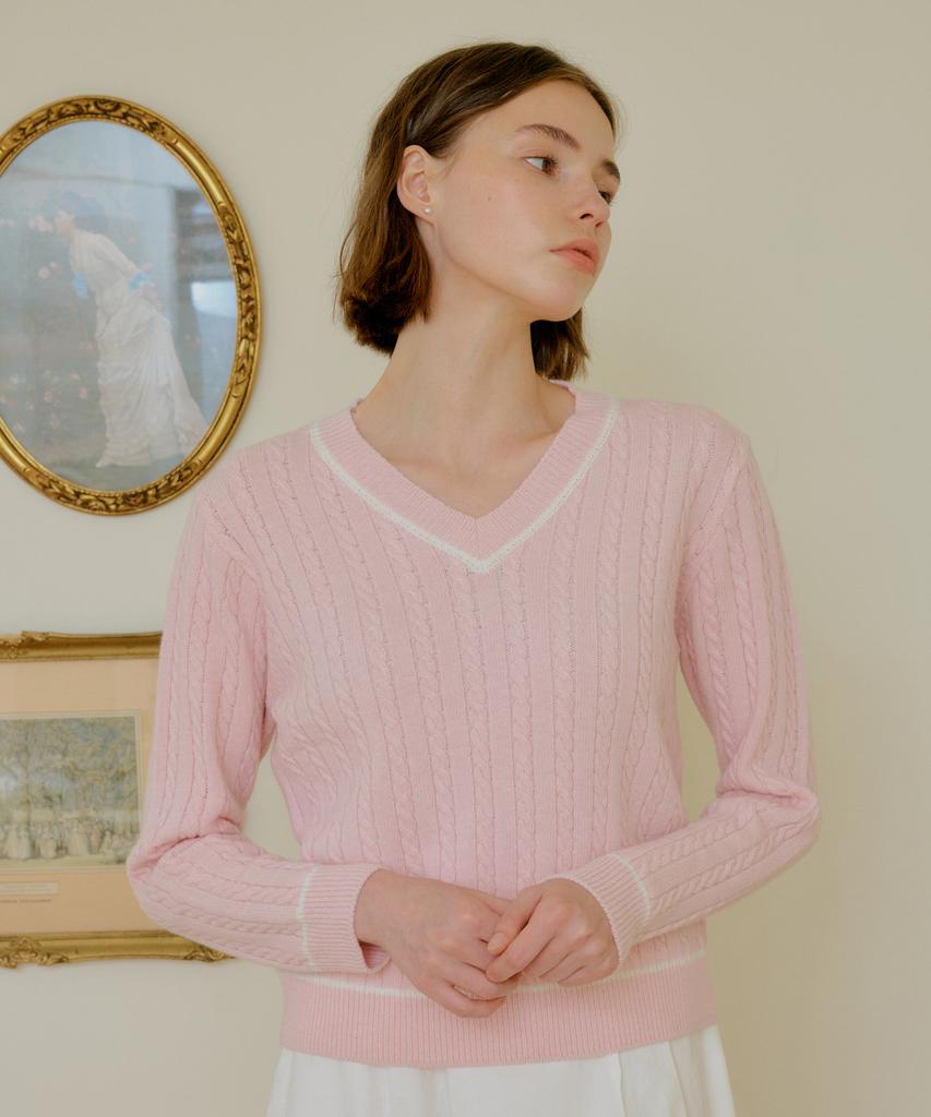 YUPPE Cable Cashmere Knit_Pink