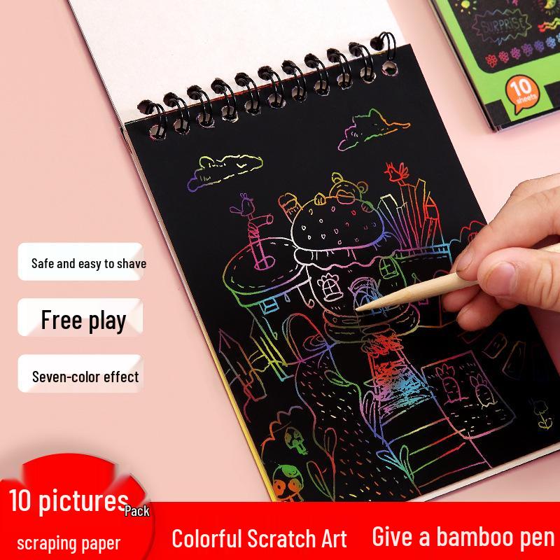 Kids' Colorful DIY Scratch Art Book for Creative Fun