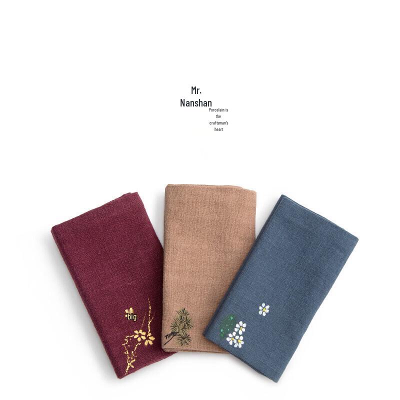 Расписанное вручную хлопково-льняное кухонное полотенце