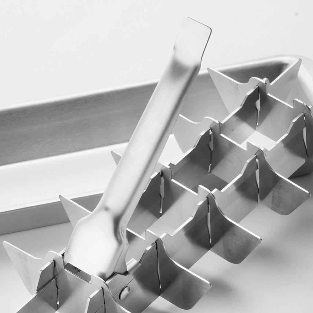 Лоток для льда из нержавеющей стали, лоток для льда с 18 слотами и удобной ручкой для приготовления различных кубиков льда и продуктов, съемные слоты для легкого льда