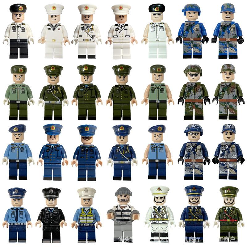 Море, Суша и Воздух Куклы из строительных блоков Китайские современные военные куклы Сборные Развивающие игрушки для мальчиков