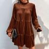 Women's Long-sleeved Dress, New Solid Color Velvet Elegant Dress