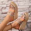 Fashion Fashion Chunky Wedges Slippers Women Transparent Pvc Thick Platform Sandals Woman 2025 Summer High Heels Sandles Plus Size 35-42