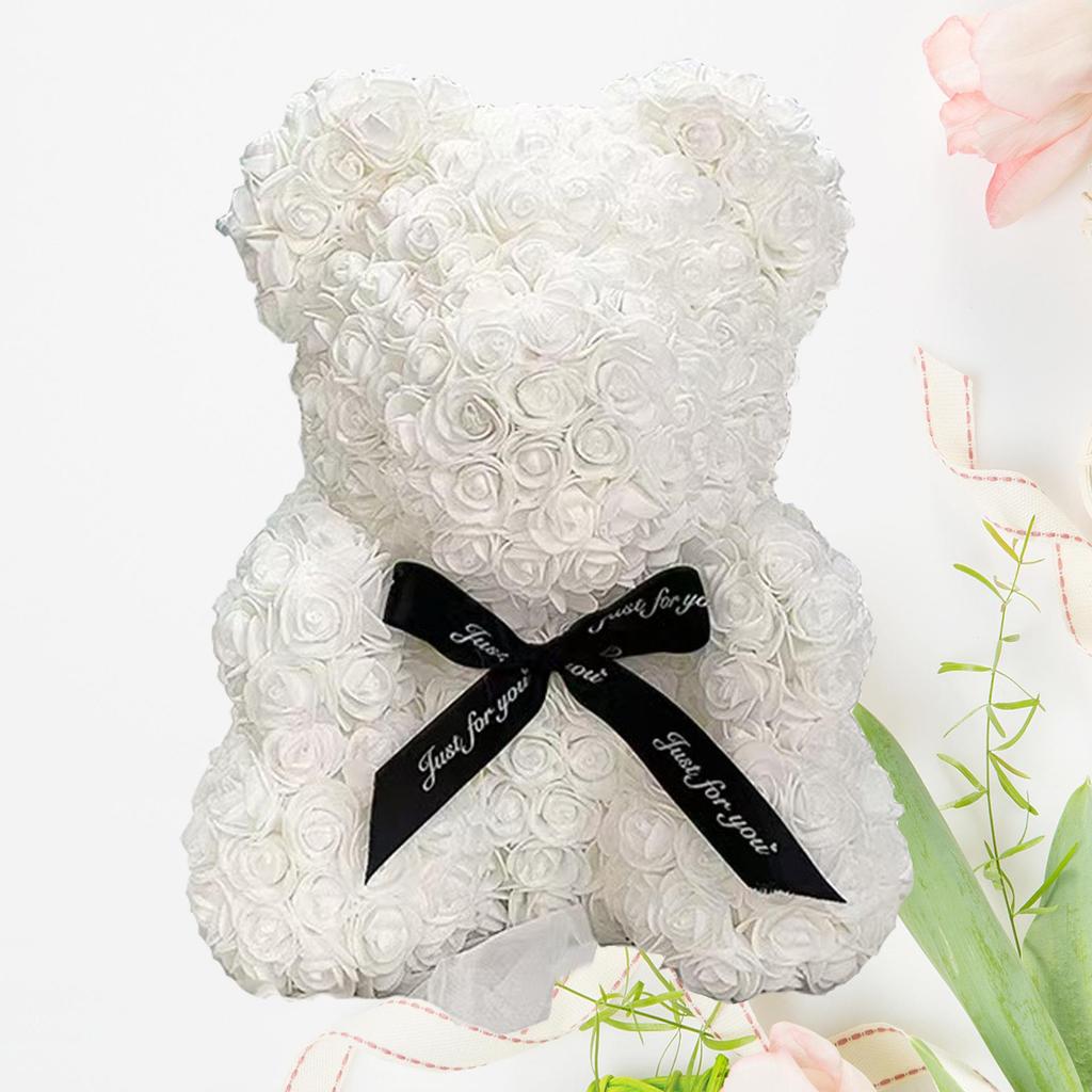Rose Preserved Flower Bear Wedding Dress Gift Box for Valentine's, Birthdays, Proposals, and Creative Gifts for Girlfriend