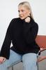Women's Fashionable Stylish Plus Size Sweater Black Turtleneck Wide Fit Knitwear Sweater