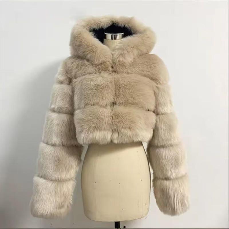 Женское пальто с капюшоном из искусственного меха лисы S-6XL - европейский и американский стиль для осени/зимы