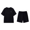 Li-Ning Повседневная универсальная дышащая футболка удобные шорты спортивный костюм мужская спортивная одежда Черный B61-1+W515-1