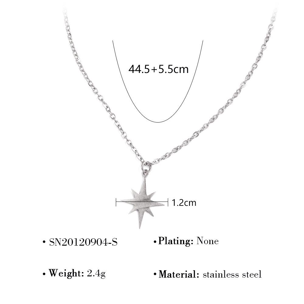 Европейско-американское ожерелье на ключицу в виде шестиконечной звезды, нержавеющая сталь цвета 18-каратного золота