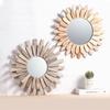 Wall Decorative Circular Mirror Wooden Wall Mounted Decorative Mirror