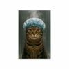 Dog Portrait With Toilet Paper Poster Funny Pet Bathroom Wall Art Print Dog Brushing Teeth In Bathtub Art Canvas Painting Decor