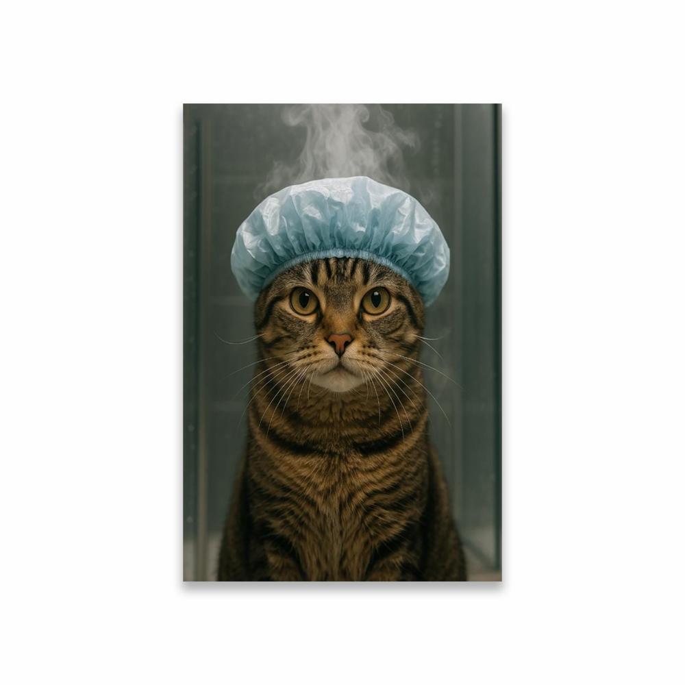 Dog Portrait With Toilet Paper Poster Funny Pet Bathroom Wall Art Print Dog Brushing Teeth In Bathtub Art Canvas Painting Decor