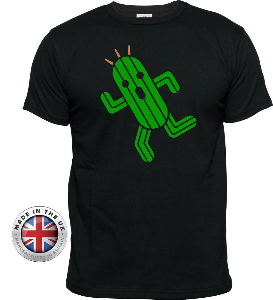 Final Fantasy T Shirt Mens Womens Tees Top CACTUAR cactus black T-Shirt Mens Womens Tees Top. Unisex or ladies Fitted