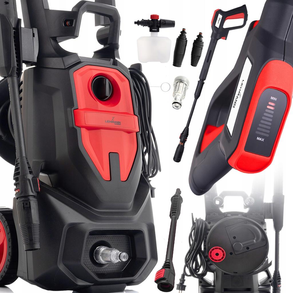 290 Bar Powerful Pressure Washer with Aluminium Pump, Foam Sprayer and Hose Reel