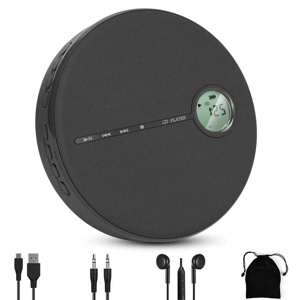 Portable Bluetooth CD Player Built-in Speaker Stereo, Personal Walkman MP3 Players Student Education Learning Repeating Machine