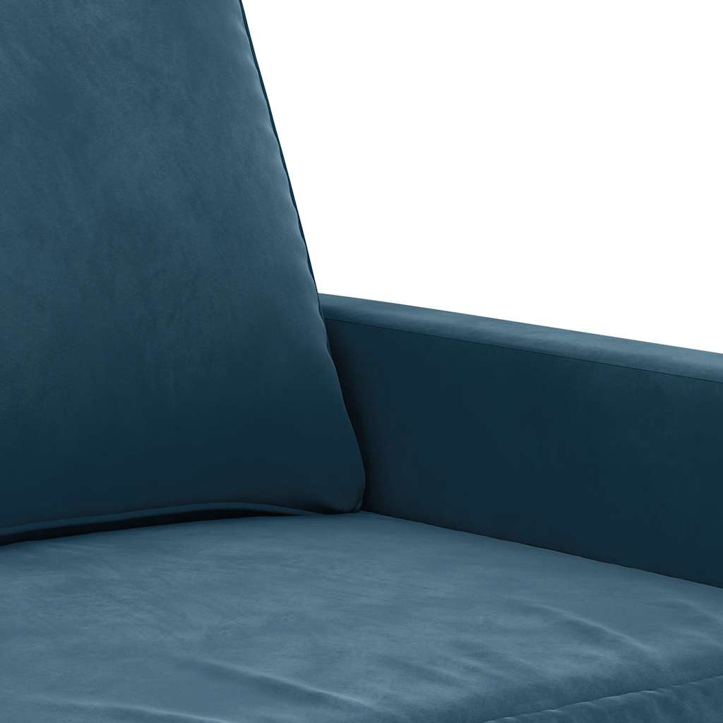 2 Seater Sofa Blue 140 cm Velvet