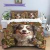 Australian Shepherd dog Pattern Bedding Home Decoration Birthday Gift (1 * duvet cover + 2 * pillowcase, without core)
