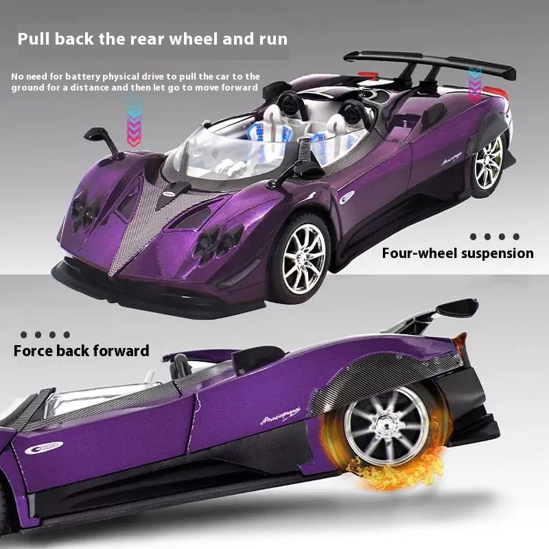 1:24 Имитация Суперспортивного Автомобиля Zonda, Модель Автомобиля из Сплава, Звук и Свет, Детская Игрушка-Украшение, Коллекция Автомобилей, Подарок для Мальчика