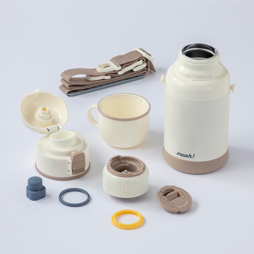 Бутылка для воды для вакуумного нагрева и нагрева холодного латте для детей, 600 мл, мокко, дошиша, мош! (Мош) Детский, 2-сторонний Питьевой, Питьевой, Легкий, Изолированный,