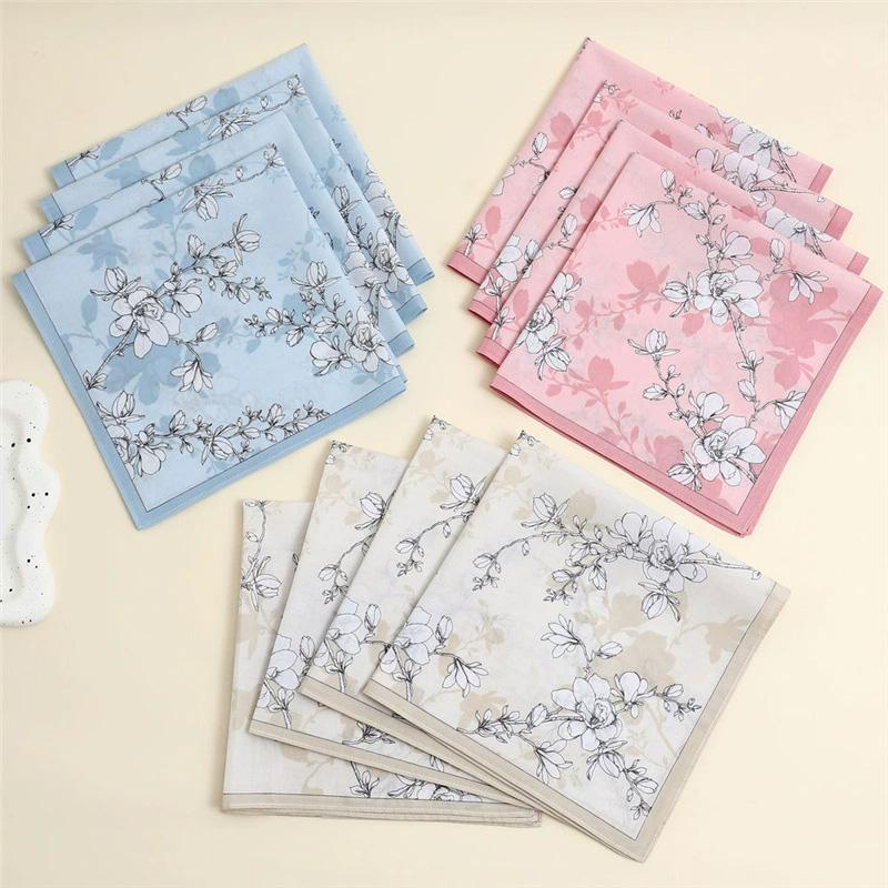 Набор из 3 женских носовых платков, цветные свадебные носовые платки, подарки на День матери, женский носовой платок, стираемый, из чистого хлопка
