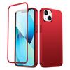 Case Cover for iPhone 13, Front and Back Cover, Tempered Glass, Red