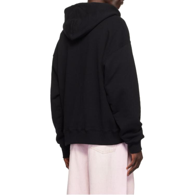 Off-White Толстовка с капюшоном с длинным рукавом и буквенным принтом свободного кроя, мужская, черная, OMBB085F24FLE00M1001