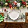 4 шт. Рождественская елка Лось Подставка для столовых приборов Льняные коврики для обеденного стола Подставка под чашку для кофе Коврик для чашек 2024 Navidad Украшение для дома и кухни