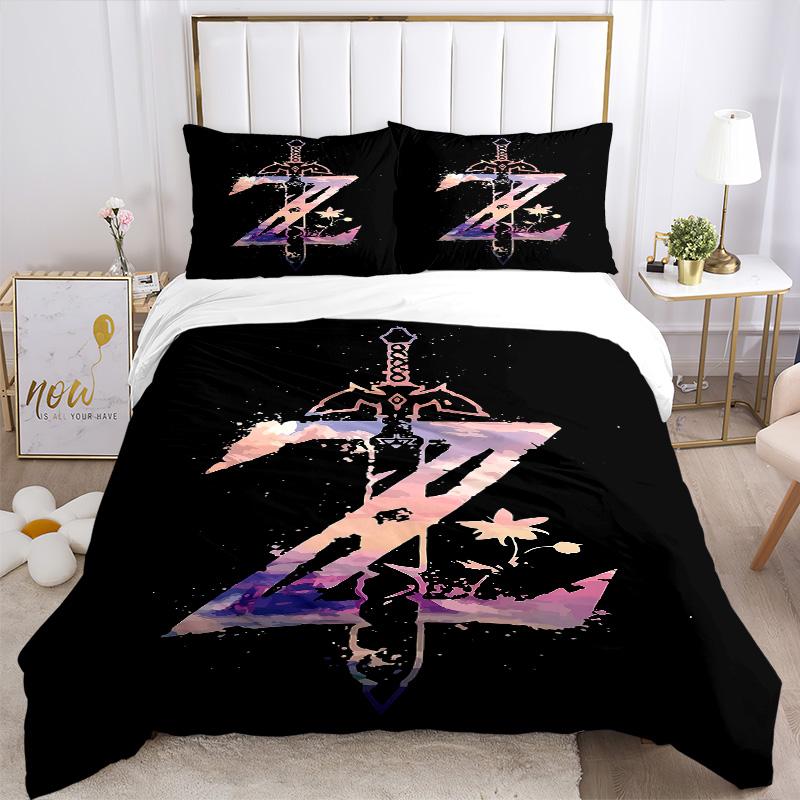 Link'S Sword Adventure Print 3Pcs Bedding Setduvet Cover With 2 Bedropillowcase Home Birthday Gift