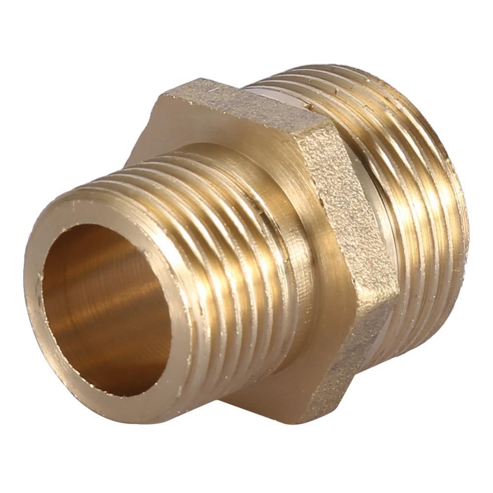 2pcs Hex Shape Brass Pipe Fitting Male Threaded Ends Reducing Male Connector Irrigation System