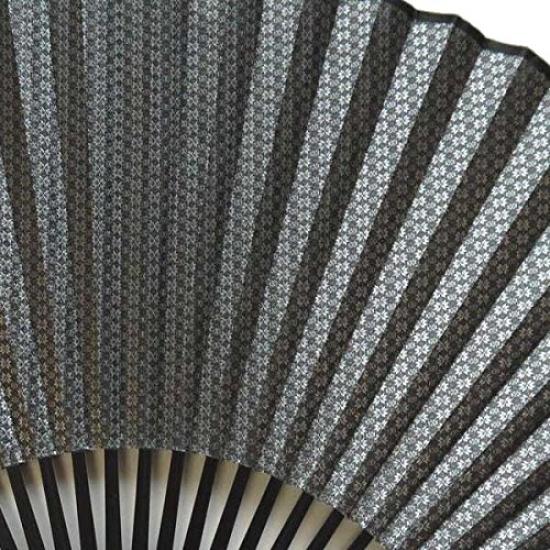 Большой суконный веер Oyakuro черный серебряный, веер, лакированный, окрашенный,