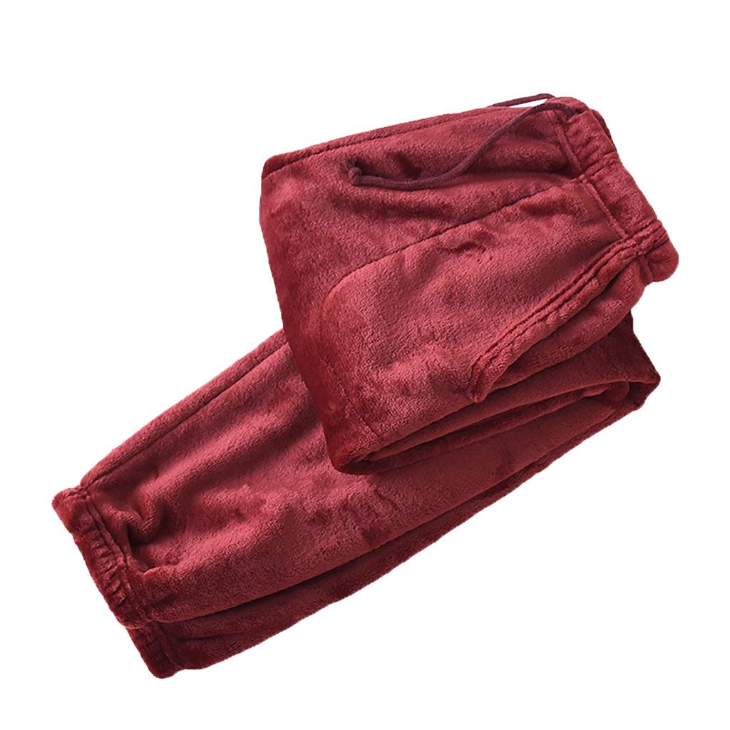 Men's Thermal Fleece Pockets Thickened Fleece Lined Casual Sports Trousers Pajama Pants