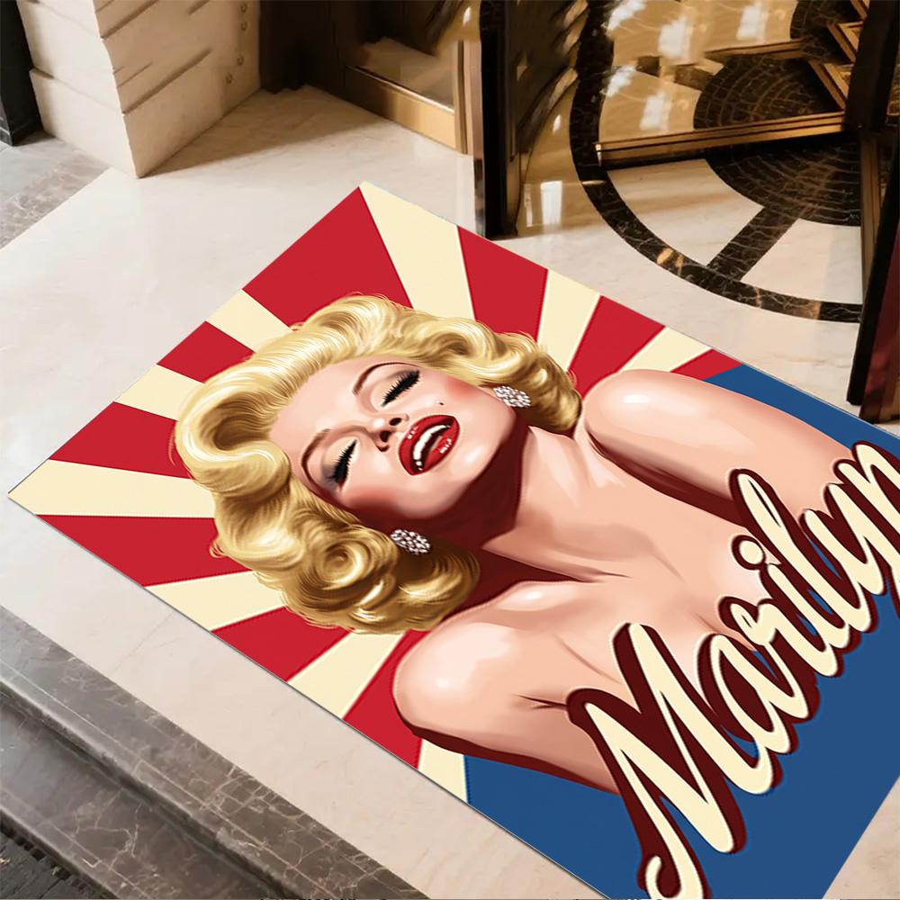 Marilyn Monroe Iconic Poster Floor Rug Office Rug Suitable for Balcony Playrooms Hallway Entryway Antislip Carpet Anime Office Decor Gift for Festival