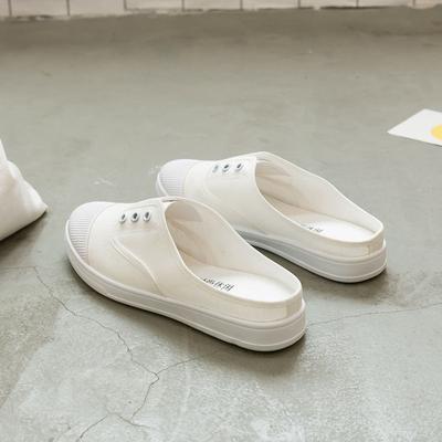 Шлепанцы белые летние 2024 хлопковые туфли на платформе толстые женские тапочки и сандалии женские мюли кроссовки детские спортивные туфли на низком каблуке F
