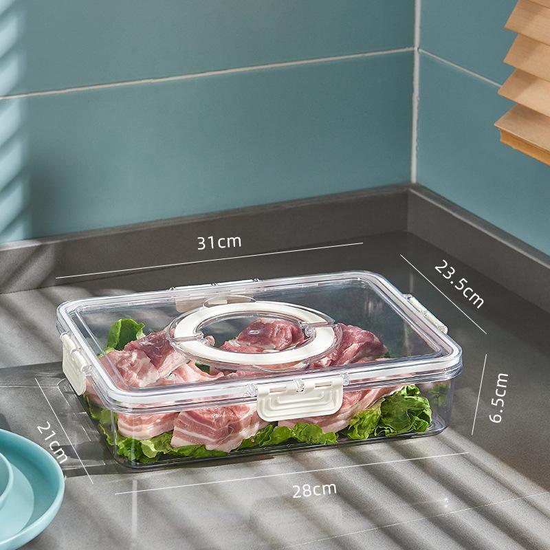 Прозрачный контейнер для хранения в холодильнике с крышкой, пищевой контейнер для яиц, специальный дренажный контейнер для свежести для герметизации кухонных фруктов