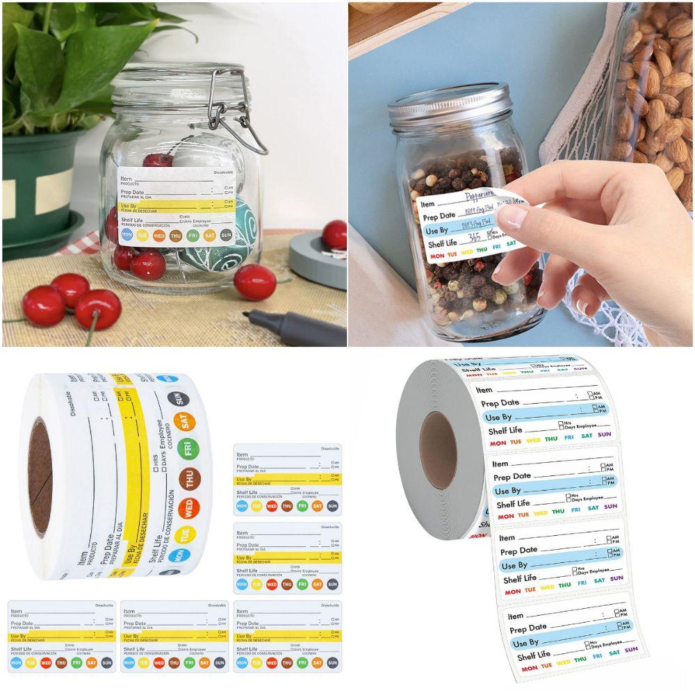 Multi-functional Food Shelf Life Label 250/300PCS Refridge Organization Labels for Pantry