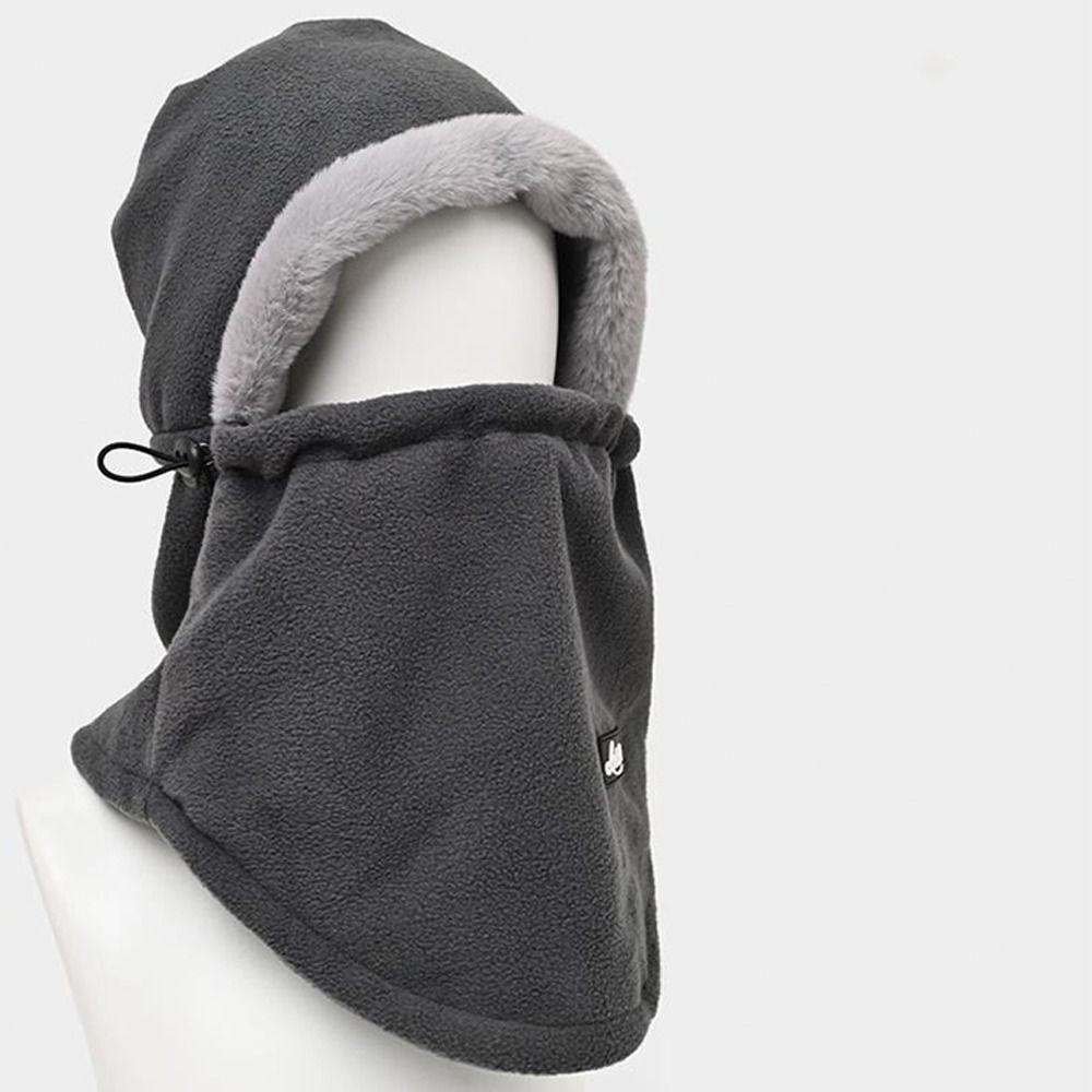 Thickned Beanies Cap Plush Hooded Face Mask Fashion Ski Cycling Hat Outdoor