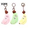 Funny Fruit Gift for Kids Cute Banana Plush Keychain, Soft Stuffed Pendant Macaron Color Decor with Embroidered Face, Cartoon Bag Charm Backpack
