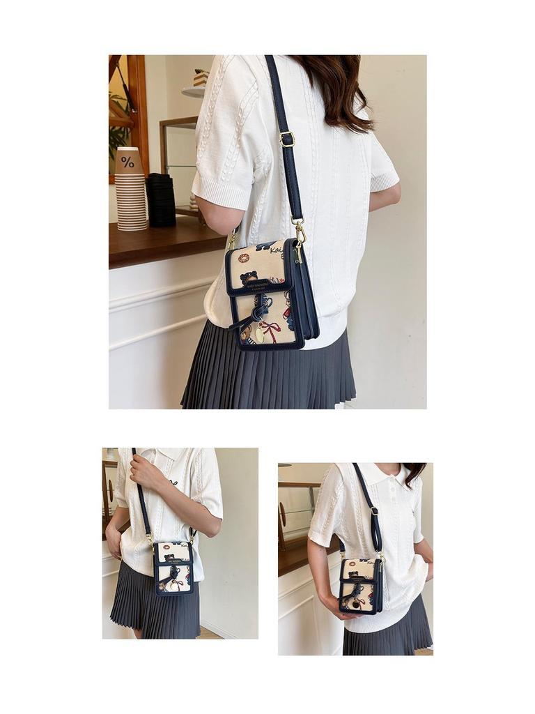 Katie Bear Women's Cartoon Phone Crossbody Bag - New Style Niche Shoulder Bag