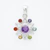 Star Chakra Pendant: 925 Sterling Silver Multi-Gemstone Healing Jewelry