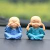 4 шт., украшение «Маленький монах», «Не слушайте, смотрите, говорите, двигайтесь», изделие из смолы, настольный рисунок монаха, статуэтка, статуя, украшение для приборной панели автомобиля для дома и офиса