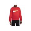 Nike Sweatshirt Round Neck Comfortable Long Sleeve Fashionable Kids Tops University-Red IH0994-657