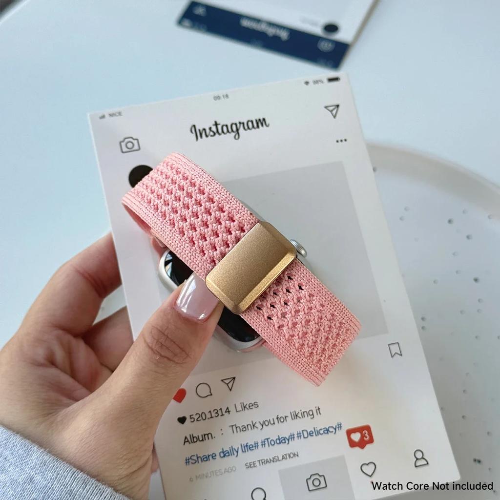 Плетеный ремешок для Apple Watch Ultra 2 49 мм 40 44 мм 45 мм 46 мм 41 мм 38 мм Магнитный нейлоновый браслет iWatch серии 10 9 8 7 6 se