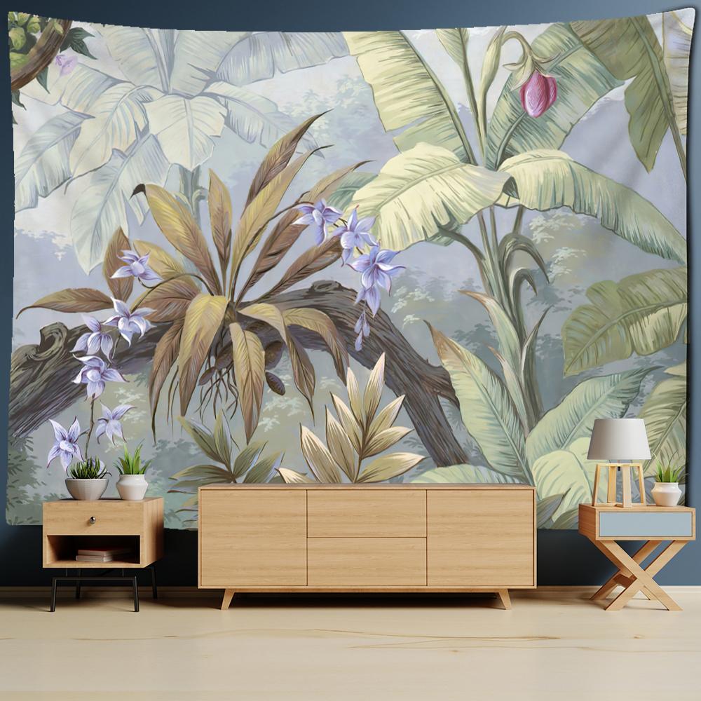 Лесная хижина гобелен настенная картина маслом фон ткань печать психоделическое колдовство богемный декор